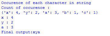 python character string occurrence find each