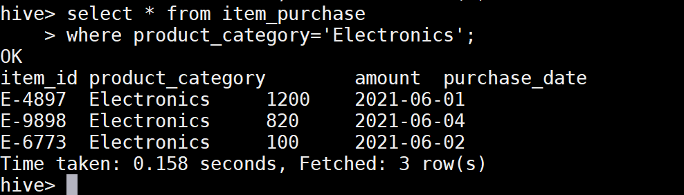 Where condition to filter the values