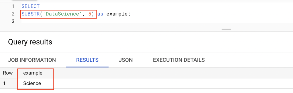 Substring function example in BigQuery