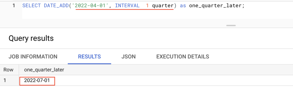 Adding quarter (3 months) to date in BigQuery
