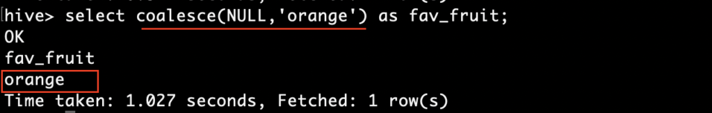 Coalesce function with null values in Hive