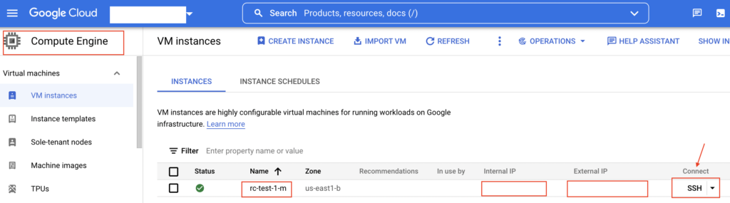 Connect Dataproc cluster using Compute Engine