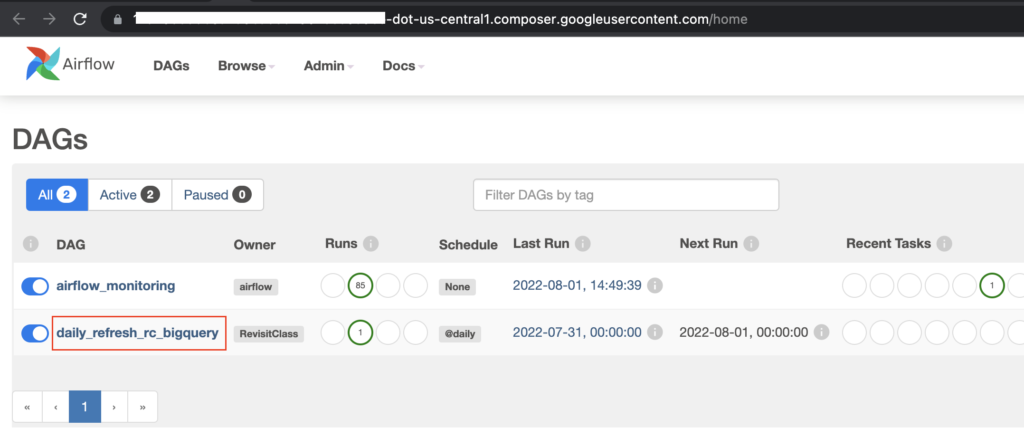 DAG changes in Airflow web UI