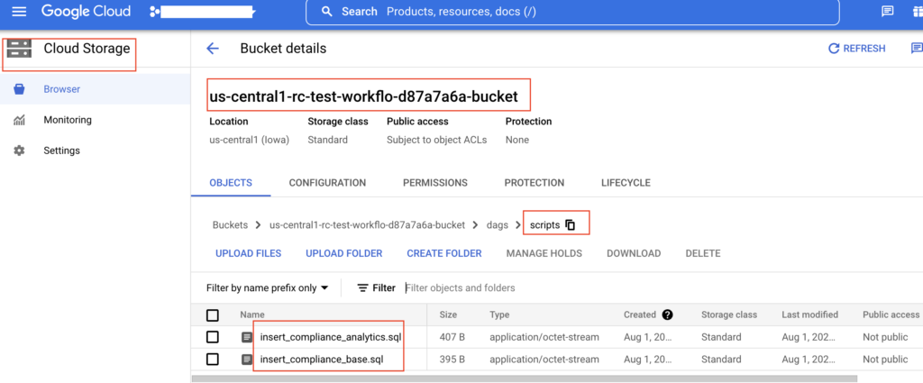 Sql files placement in GCS bucket