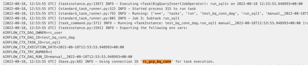 Airflow task log